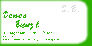 denes bunzl business card